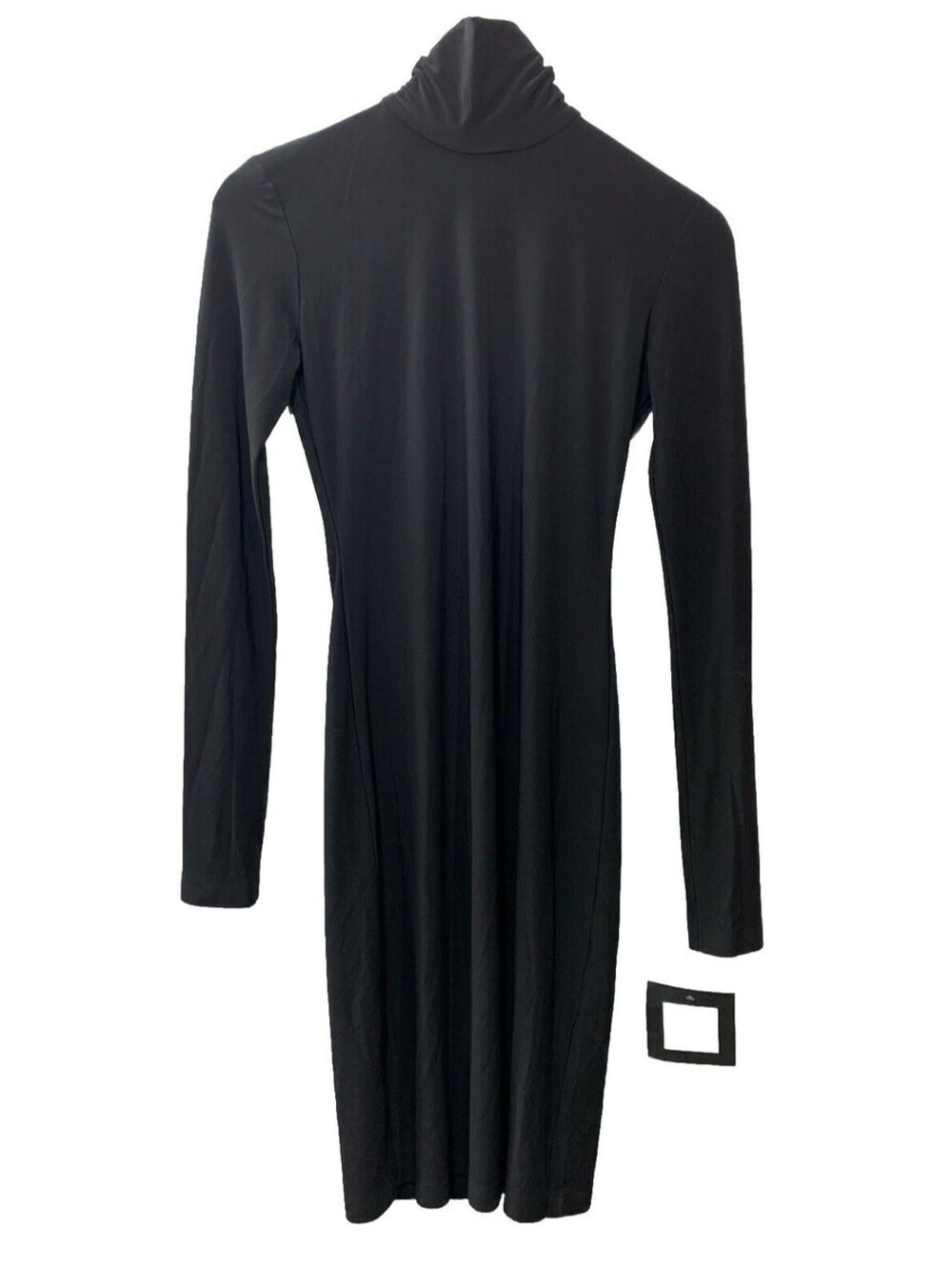 NORMA KAMALI Slim Fit Long Sleeve Turtleneck Dress To Knee Size XS/34 Black
